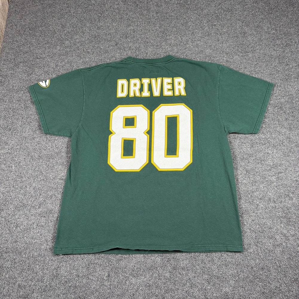 Green‎ Bay Packers Donald Driver 80 Shirt Men XL Green NFL Team Apparel - Picture 4 of 8
